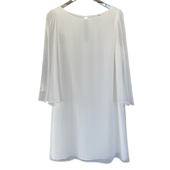 Alice + Olivia White Bell Sleeve Dress Size Large - Picture 1 of 7